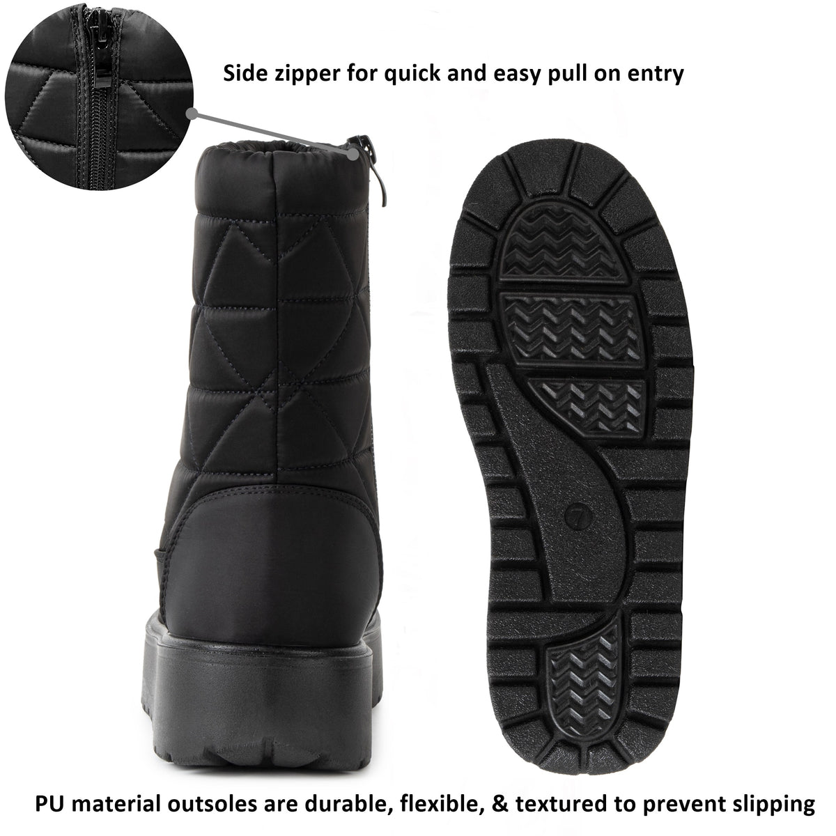 Alpine Swiss Zoey Women’s Winter Boots – Black