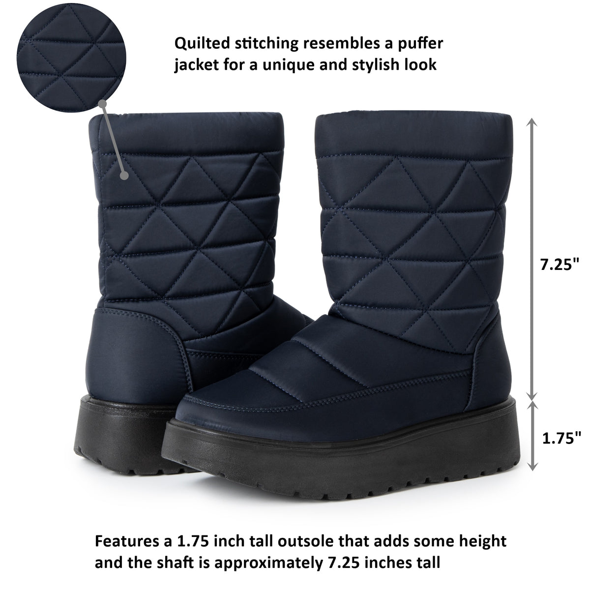 Alpine Swiss Zoey Women’s Winter Boots – Navy