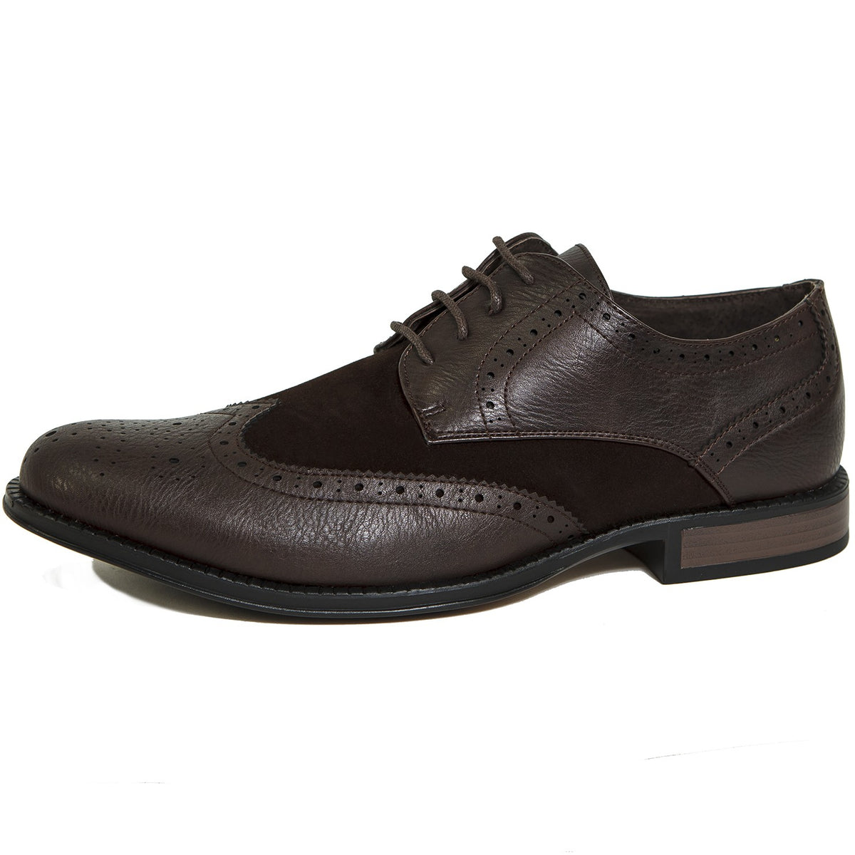 Alpine Swiss Zurich Mens Wing Tip Dress Shoes Two Tone Brogue Lace Up Oxfords – 2-Tone Brown