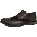 Alpine Swiss Zurich Mens Wing Tip Dress Shoes Two Tone Brogue Lace Up Oxfords – 2-Tone Brown