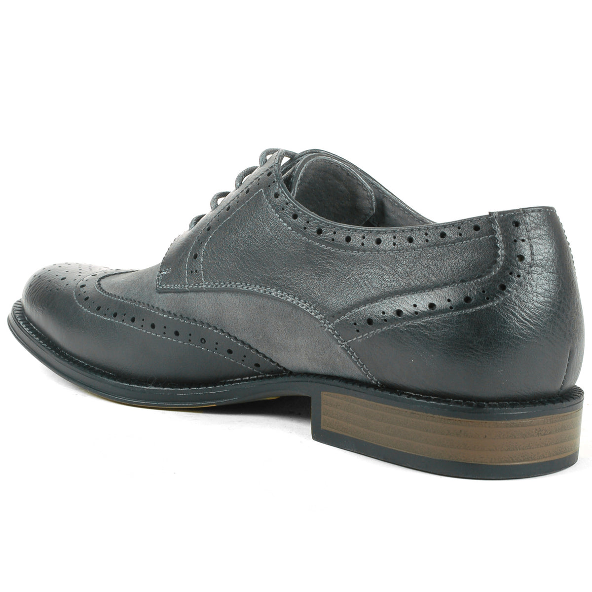 Alpine Swiss Zurich Mens Wing Tip Dress Shoes Two Tone Brogue Lace Up Oxfords – 2-Tone Gray