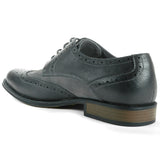 Alpine Swiss Zurich Mens Wing Tip Dress Shoes Two Tone Brogue Lace Up Oxfords – 2-Tone Gray