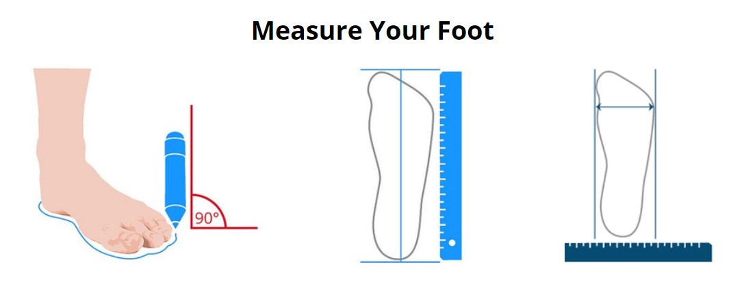 measure foot for sizing shoes