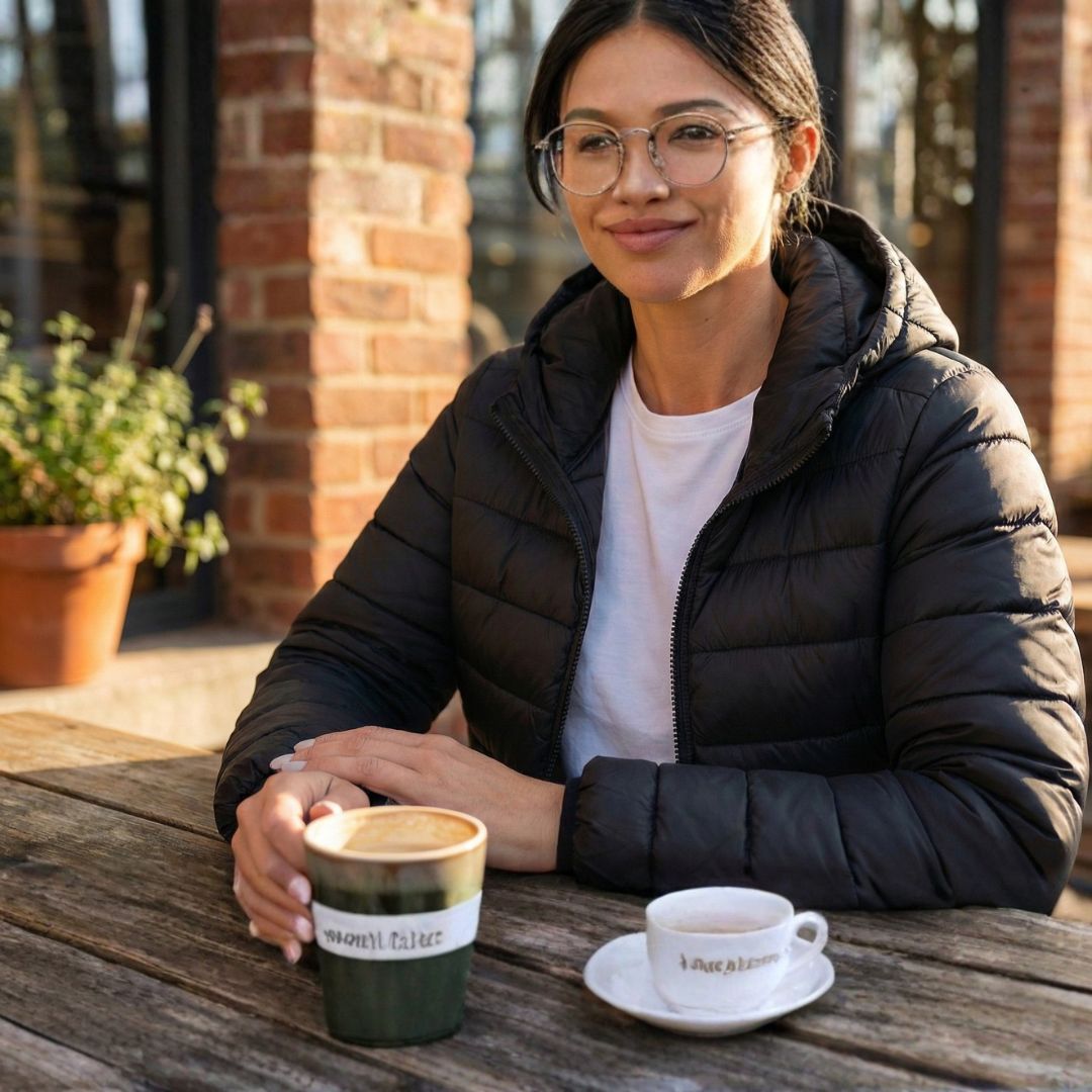 woman wearing a puffer jacket