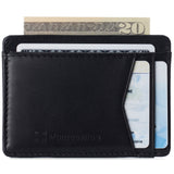 Alpine Swiss Men RFID Safe Minimalist Front Pocket Wallet Leather Thin Card Case – Smooth Finish Black