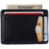 Alpine Swiss Men RFID Safe Minimalist Front Pocket Wallet Leather Thin Card Case – Smooth Finish Black