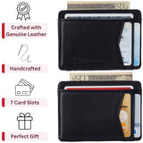 Alpine Swiss Men RFID Safe Minimalist Front Pocket Wallet Leather Thin Card Case – Black