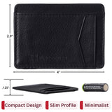 Alpine Swiss Men RFID Safe Minimalist Front Pocket Wallet Leather Thin Card Case – Black
