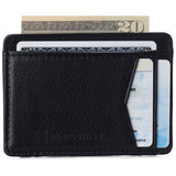 Alpine Swiss Men RFID Safe Minimalist Front Pocket Wallet Leather Thin Card Case – Black