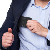 Alpine Swiss Men RFID Safe Minimalist Front Pocket Wallet Leather Thin Card Case – Nubuck Black