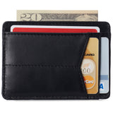 Alpine Swiss Men RFID Safe Minimalist Front Pocket Wallet Leather Thin Card Case – Glossy Nappa Black