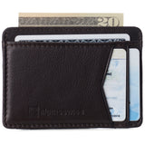 Alpine Swiss Men RFID Safe Minimalist Front Pocket Wallet Leather Thin Card Case – Brown