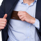 Alpine Swiss Men RFID Safe Minimalist Front Pocket Wallet Leather Thin Card Case – Glossy Nappa Brown