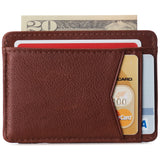 Alpine Swiss Men RFID Safe Minimalist Front Pocket Wallet Leather Thin Card Case – Tan
