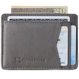 Alpine Swiss Men RFID Safe Minimalist Front Pocket Wallet Leather Thin Card Case – Gray