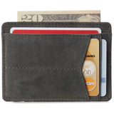 Alpine Swiss Men RFID Safe Minimalist Front Pocket Wallet Leather Thin Card Case – Nubuck Gray