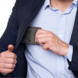 Alpine Swiss Men RFID Safe Minimalist Front Pocket Wallet Leather Thin Card Case – Nubuck Gray