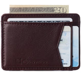 Alpine Swiss Men RFID Safe Minimalist Front Pocket Wallet Leather Thin Card Case – Burgundy