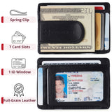 Alpine Swiss RFID Dermot Money Clip Front Pocket Wallet - Black