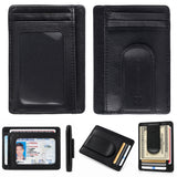 Alpine Swiss RFID Dermot Money Clip Front Pocket Wallet - Black