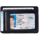 Alpine Swiss Mens RFID Money Clip Leather Minimalist Wallet Card Case ID Window – Black