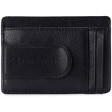 Alpine Swiss Mens RFID Money Clip Leather Minimalist Wallet Card Case ID Window – Black