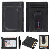 Alpine Swiss RFID Dermot Money Clip Front Pocket Wallet - Nubuck Black
