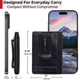 Alpine Swiss RFID Dermot Money Clip Front Pocket Wallet - Glossy Nappa Black
