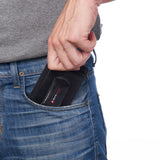 Alpine Swiss Mens RFID Money Clip Leather Minimalist Wallet Card Case ID Window – Glossy Nappa Black