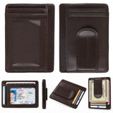 Alpine Swiss RFID Dermot Money Clip Front Pocket Wallet - Smooth Finish Brown