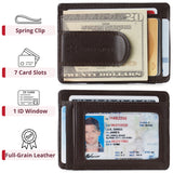 Alpine Swiss RFID Dermot Money Clip Front Pocket Wallet - Smooth Finish Brown