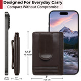 Alpine Swiss RFID Dermot Money Clip Front Pocket Wallet - Smooth Finish Brown