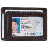 Alpine Swiss Mens RFID Money Clip Leather Minimalist Wallet Card Case ID Window – Smooth Finish Brown