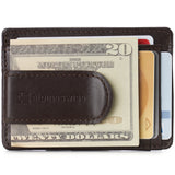 Alpine Swiss Mens RFID Money Clip Leather Minimalist Wallet Card Case ID Window – Smooth Finish Brown