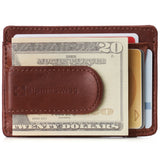 Alpine Swiss Mens RFID Money Clip Leather Minimalist Wallet Card Case ID Window – Tan