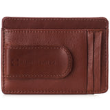 Alpine Swiss Mens RFID Money Clip Leather Minimalist Wallet Card Case ID Window – Tan