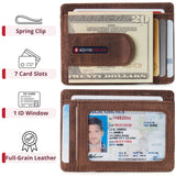 Alpine Swiss RFID Dermot Money Clip Front Pocket Wallet - Nubuck Tan