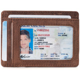 Alpine Swiss Mens RFID Money Clip Leather Minimalist Wallet Card Case ID Window – Nubuck Tan