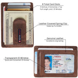 Alpine Swiss Mens RFID Money Clip Leather Minimalist Wallet Card Case ID Window – Nubuck Tan
