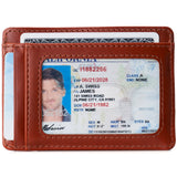 Alpine Swiss Mens RFID Money Clip Leather Minimalist Wallet Card Case ID Window – Glossy Nappa Tan