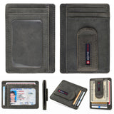 Alpine Swiss RFID Dermot Money Clip Front Pocket Wallet - Nubuck Gray