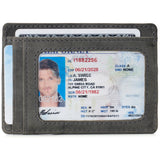 Alpine Swiss Mens RFID Money Clip Leather Minimalist Wallet Card Case ID Window – Nubuck Gray
