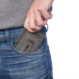 Alpine Swiss Mens RFID Money Clip Leather Minimalist Wallet Card Case ID Window – Nubuck Gray