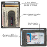 Alpine Swiss Mens RFID Money Clip Leather Minimalist Wallet Card Case ID Window – Nubuck Gray
