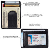 Alpine Swiss Mens RFID Money Clip Leather Minimalist Wallet Card Case ID Window – Black
