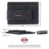 Alpine Swiss Mens RFID Safe Magnetic Money Clip Wallet Slim Front Pocket Wallet – Nubuck Black