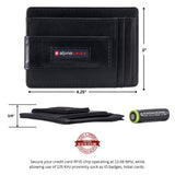Alpine Swiss Mens RFID Safe Magnetic Money Clip Wallet Slim Front Pocket Wallet – Glossy Nappa Black