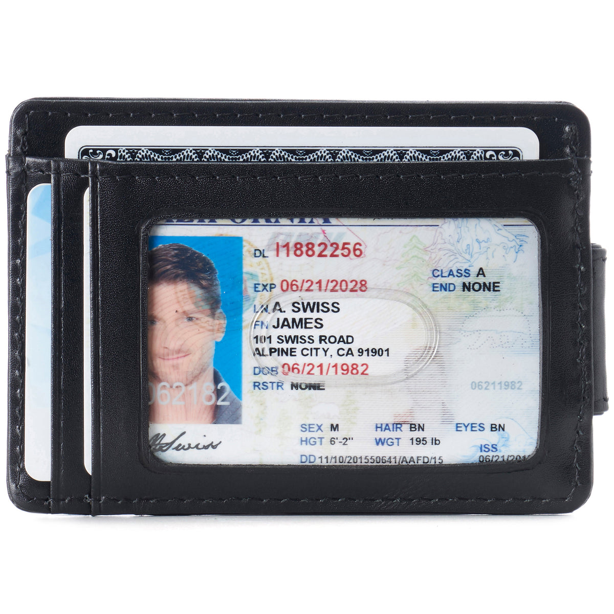 Alpine Swiss Mens RFID Safe Magnetic Money Clip Wallet Slim Front Pocket Wallet – Smooth Finish Black