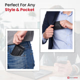 Alpine Swiss Mens RFID Safe Magnetic Money Clip Wallet Slim Front Pocket Wallet – Smooth Finish Black