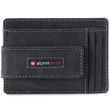 Alpine Swiss Mens RFID Safe Magnetic Money Clip Wallet Slim Front Pocket Wallet – Nubuck Black